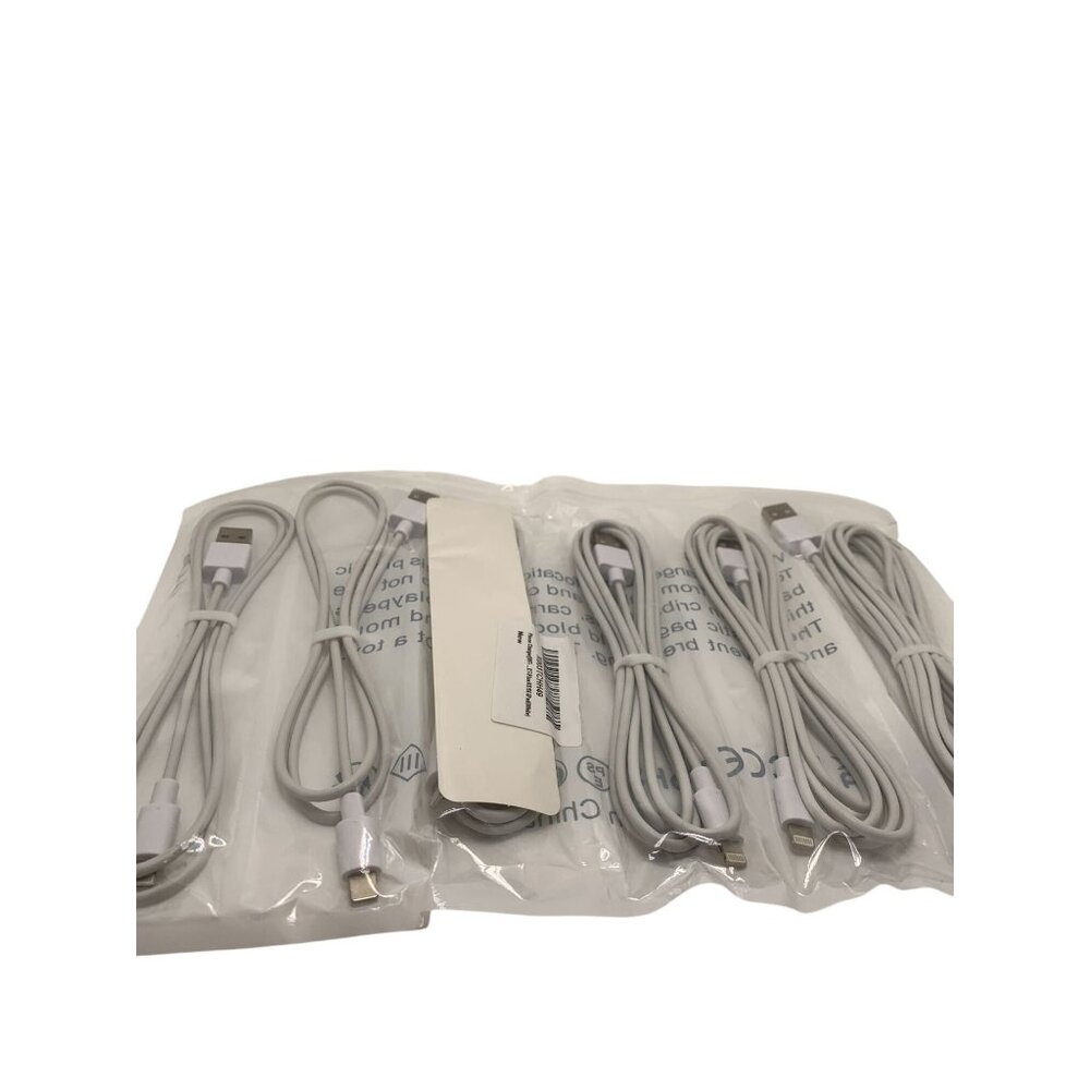 5 Pack Of USB To Lightning Charging Cables For Apple Devices - 6 Ft Long